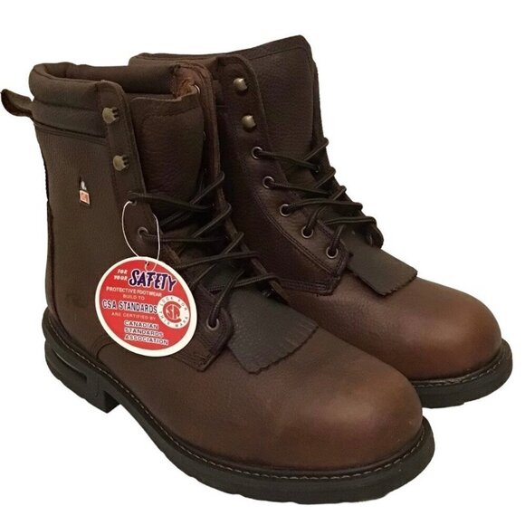 Roper 14EE NEW Work Boots Mens Tumbled Leather Lace Brown 09-020-1431-0775 - Picture 1 of 9